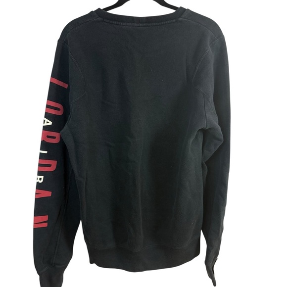 Men's Air Jordan Jumpman Black Spell-Out Sweatshirt M Heavy Nike NBA Sleeve Bull - Picture 2 of 12